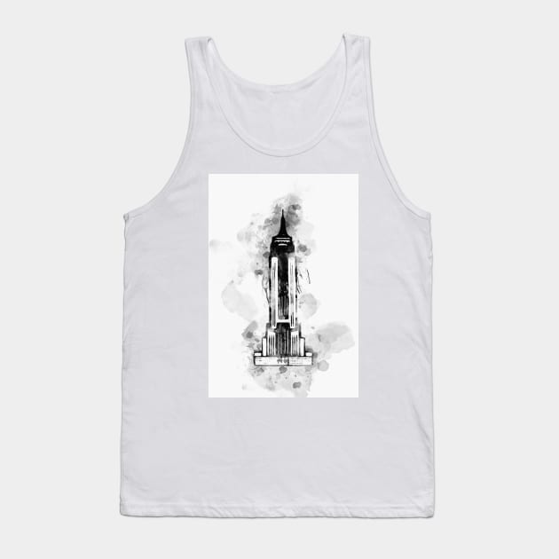 The Empire State Building watercolor Tank Top by Ryan Rad
